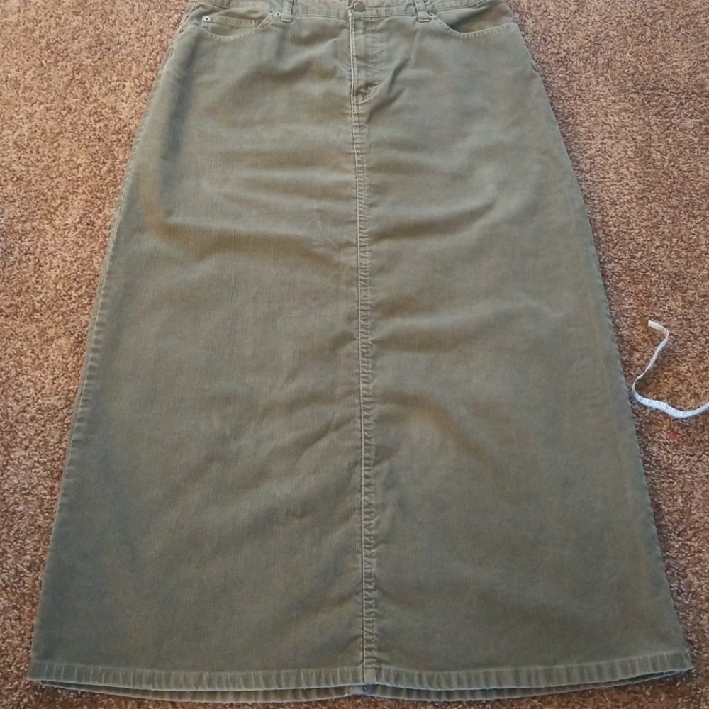 Green corduroy skirt